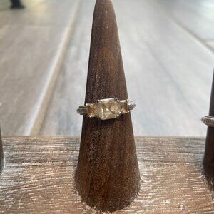 Tacori for Diamonique Three-Stone Ring in Sterling Silver - Size 6.5/7